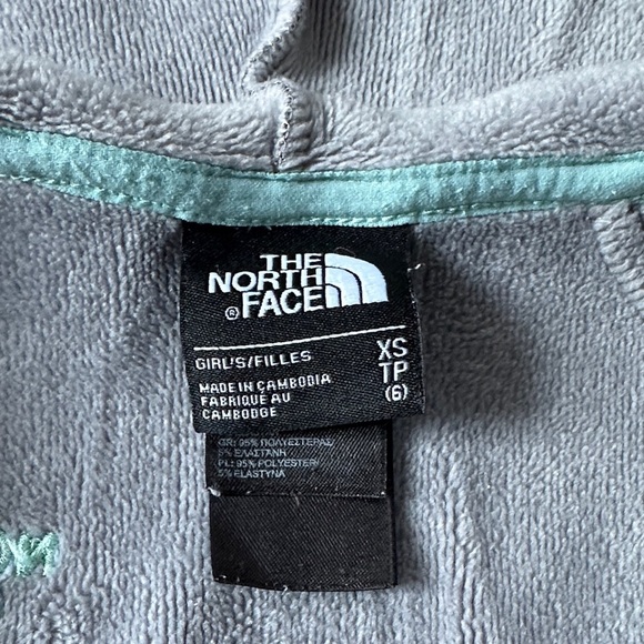 The North Face Kids Gray and Teal Hoodie - Picture 4 of 7